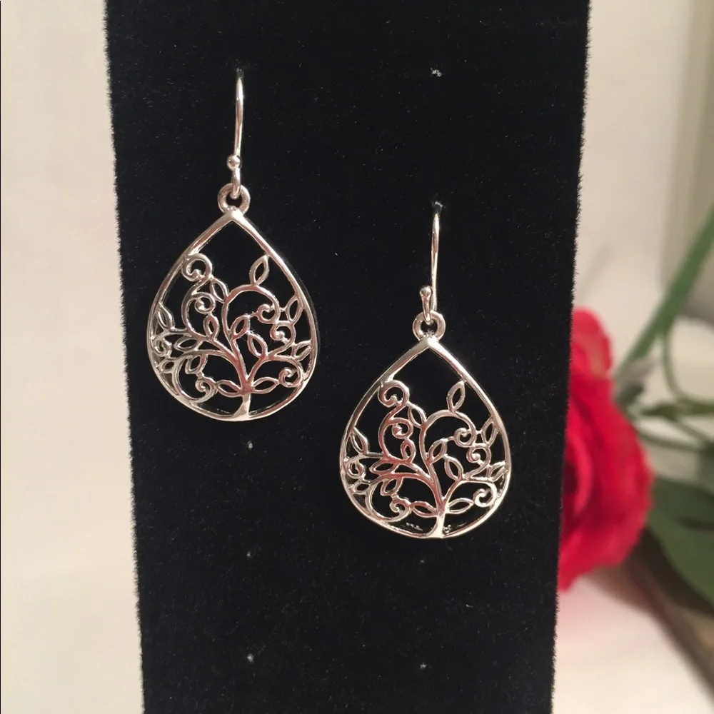 Tree of Life Feminine Silver Plated Earrings